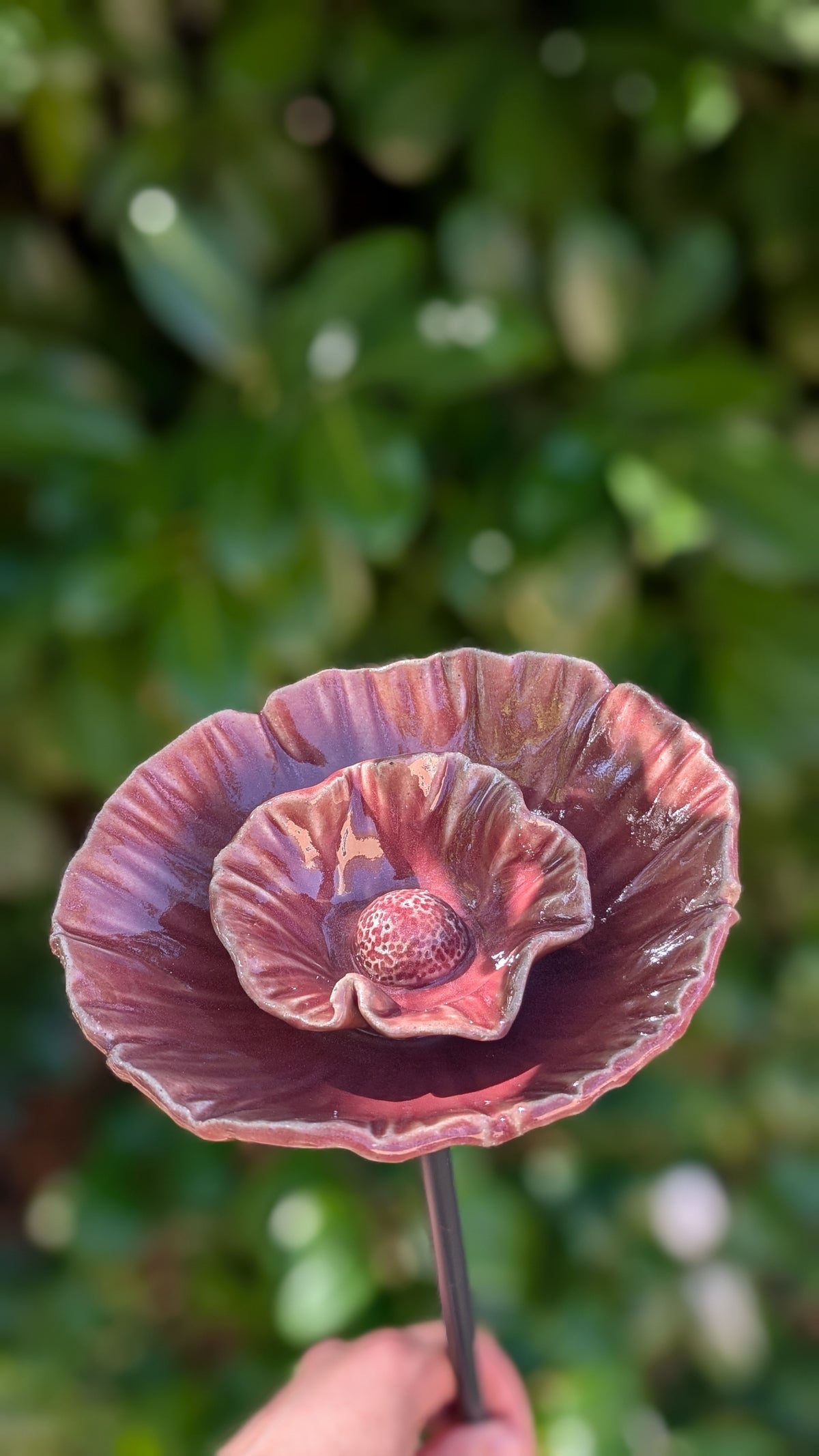 Grande Fleur abreuvoir pour oiseaux & pollinisateurs — Céramique artisanale - SUR COMMANDE