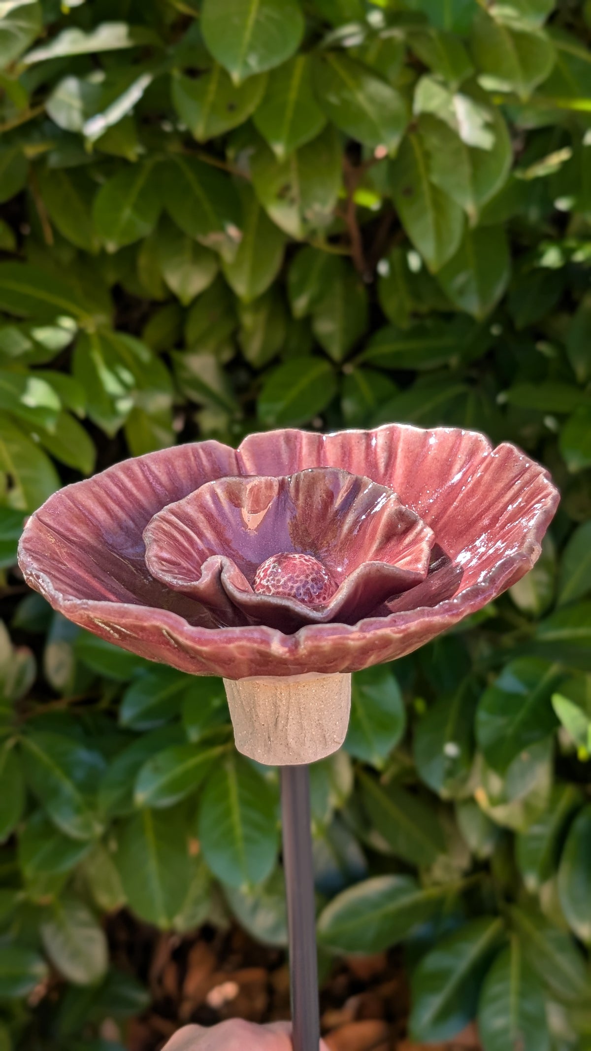 Grande Fleur abreuvoir pour oiseaux & pollinisateurs — Céramique artisanale - SUR COMMANDE